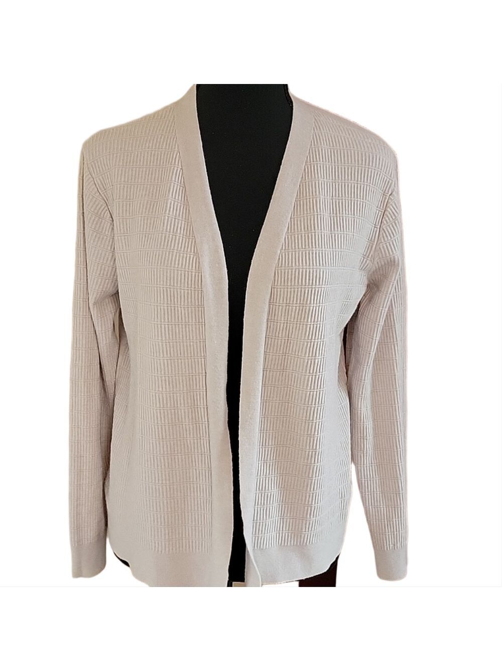 Vila Milano Greige Open Front Cardigan Size Medium EUC